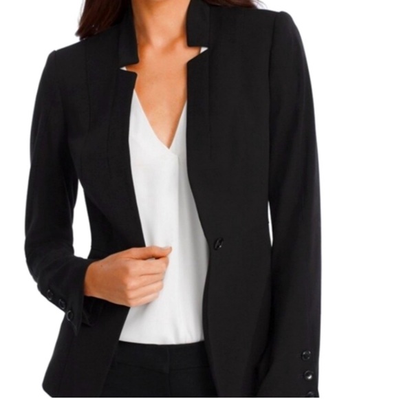 SOLD OUT WHITE HOUSE BLACK MARKET ALL SEASON BLAZER/JACKET BLACK 4 Petite NWT - Picture 4 of 7